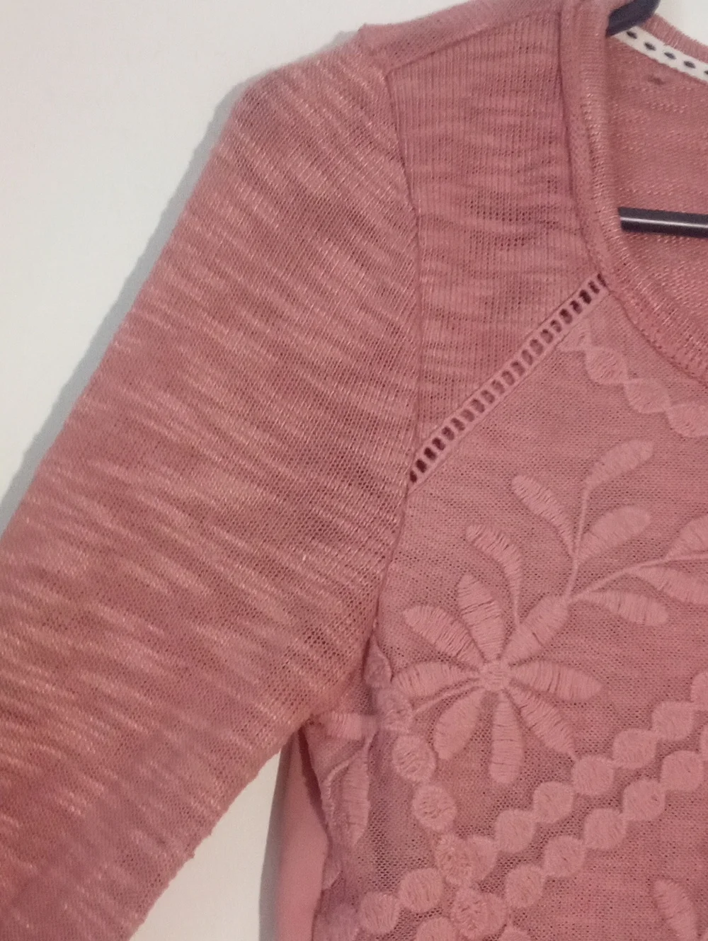 Maurice's Rose Pink Floral Knit Sweater XS Pre-owned Stretch